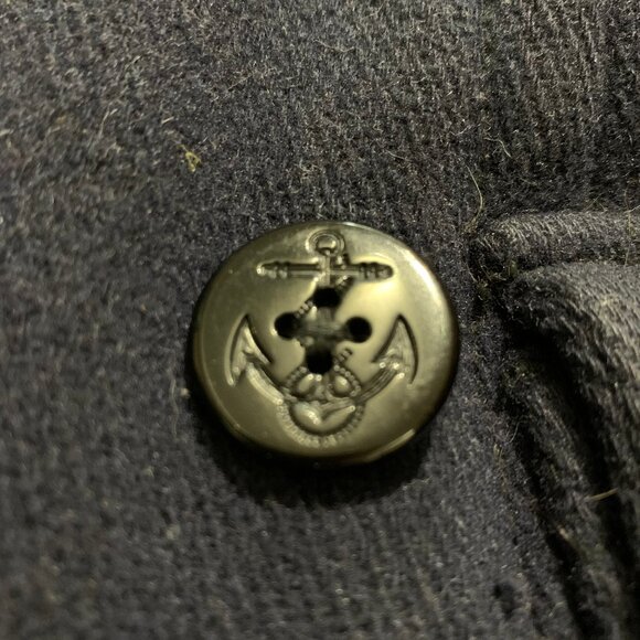 VTG Y2K American Eagle Pea Coat Jacket Quilted Plaid Lining Outer Wool Blend - Picture 7 of 7